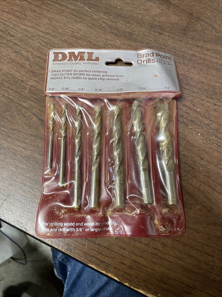DML Brad Point Drill Bit Set 7 Piece