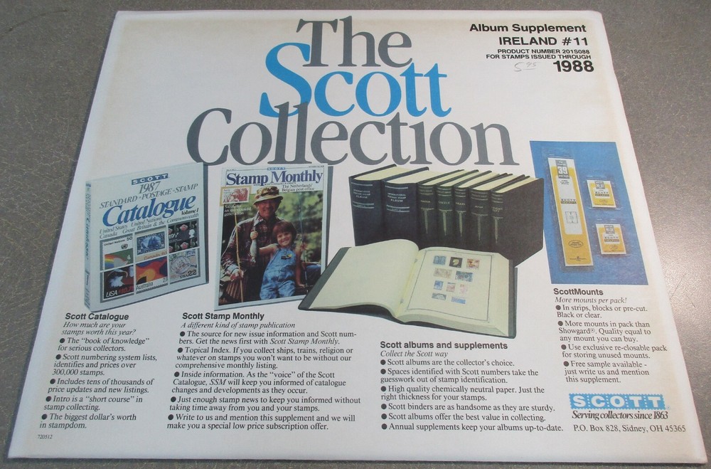 "THE SCOTT COLLECTION" IRELAND SUPPLEMENT # 11 1988 W/FREE SHIPPING!!