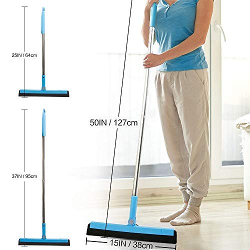 Floor Squeegee Adjustable Professional Water Squeegee Foam With 50" Handle