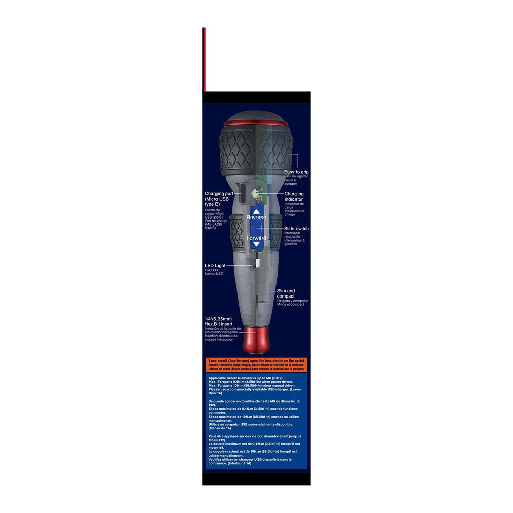 Rechargeable Cordless Screwdriver with Ergonomic Design & Interchangeable Bits