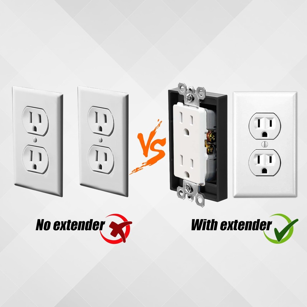 4pcs 1/2 Inch Single Gang Outlet Box Extender, Electrical Extender...