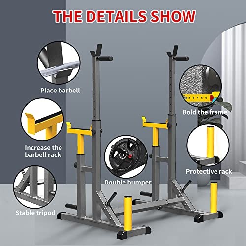Adjustable Squat Rack,Multi-Function Barbell Rack for Weight Load 690LBS