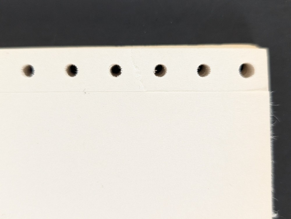Continuous Dot Matrix Vintage Printer Paper Tractor Feed 65 Sheets 8.5 x 11