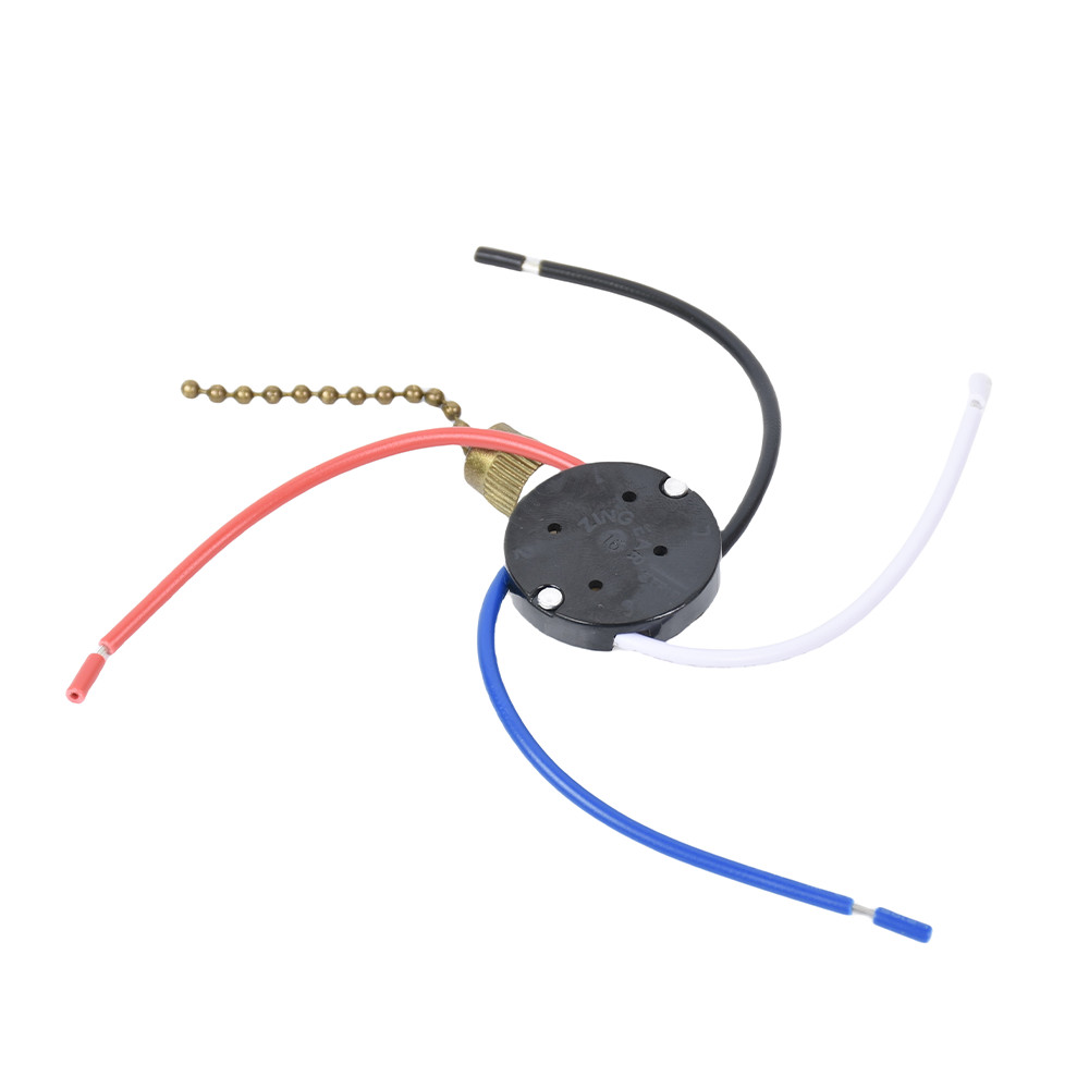 ZE-208S 3 Speed 4 Wire Ceiling Fan Pull Chain Switch 6A 125VAC Bronze US