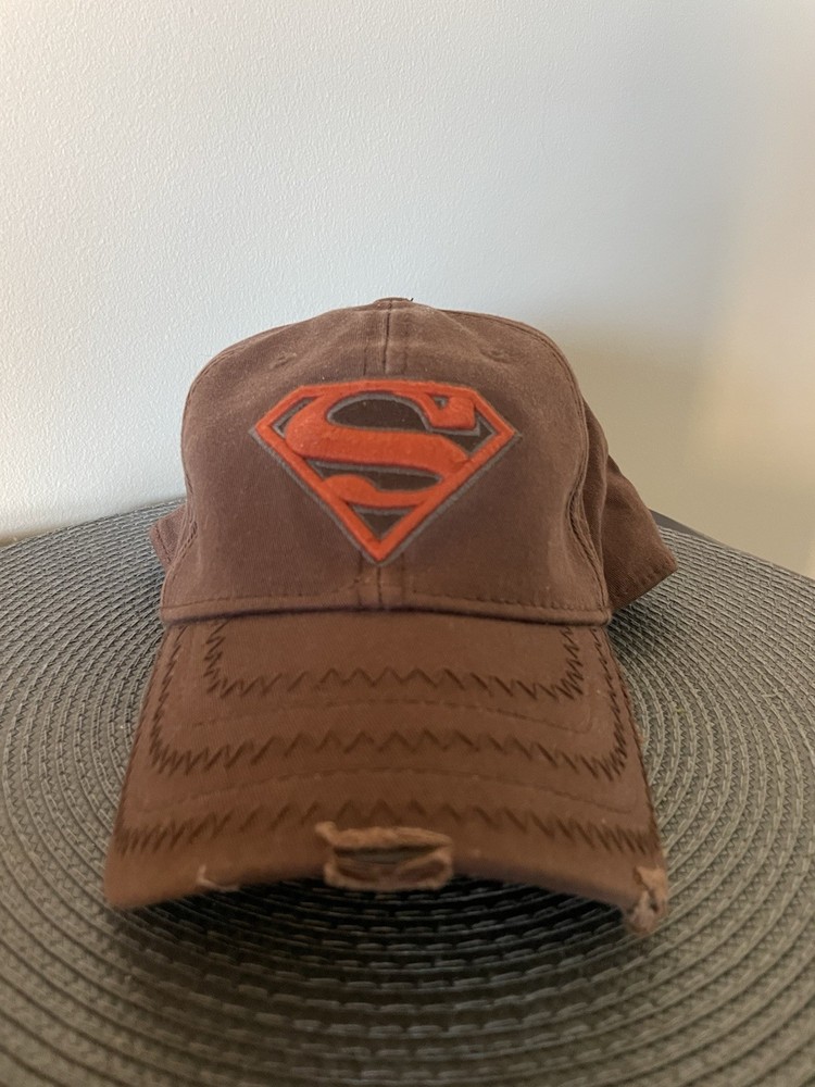 Superman Brown Flex Cap Hat Comic Book Logo