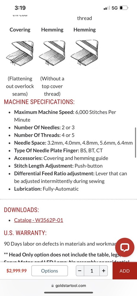Cover Stitch Sewing Machine Pegasus W1500 Series