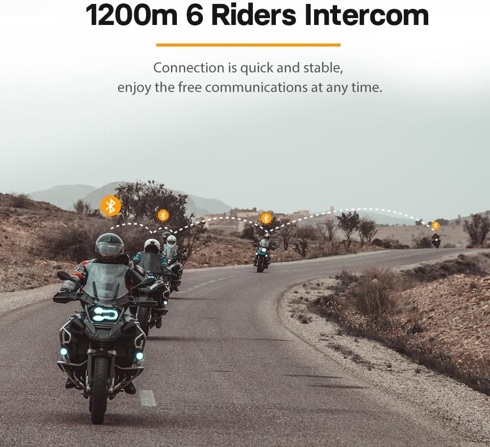 FreedConn Motorcycle Helmet Bluetooth Headset Intercom with Music Black