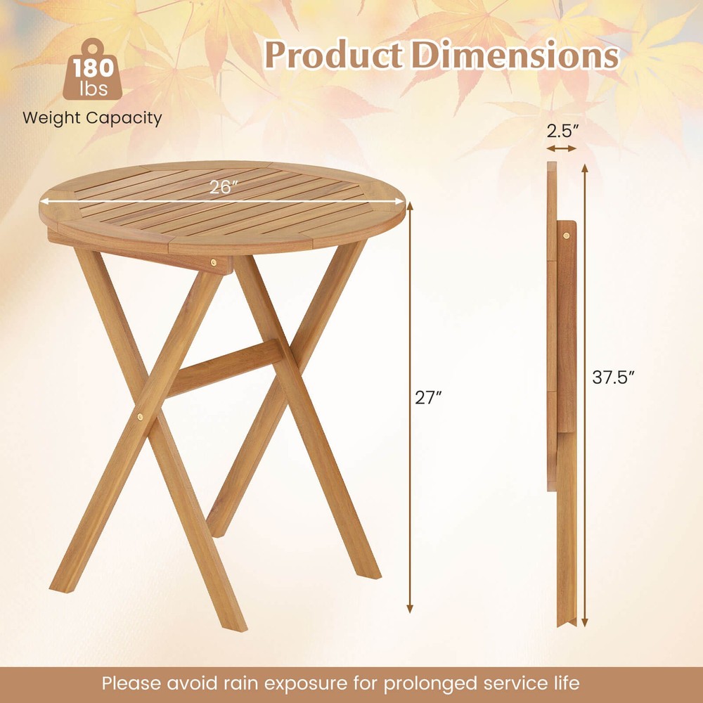 Outdoor Side Table with Slatted Tabletop & X-Shaped Structure Coffee Table