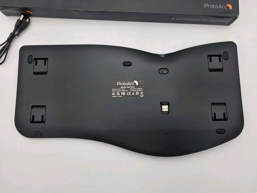 ProtoArc EK01 Plus Ergonomic Split Bluetooth Keyboard USB Wireless Wine Red