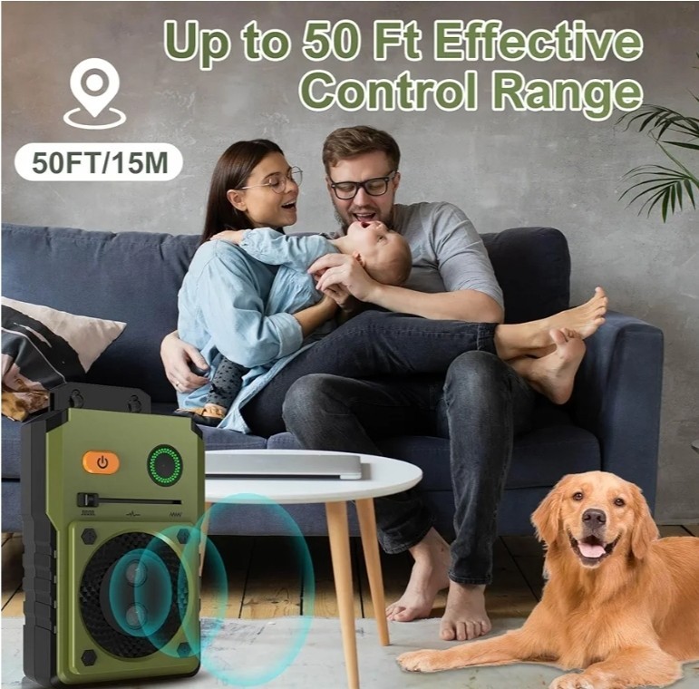 Anti Barking Device, 50FT Sonic Dog Bark Deterrent Devices 3 Modes