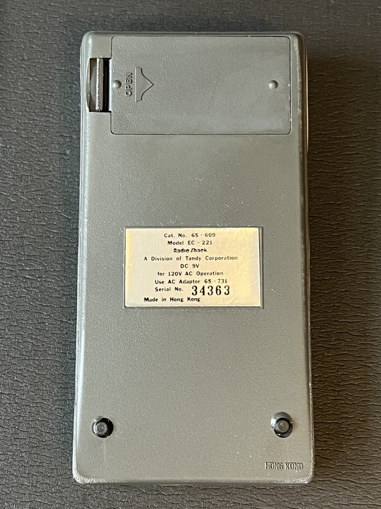 Vintage Radio Shack Calculator Basic 5 Function w Box EC-221 Working Please Read