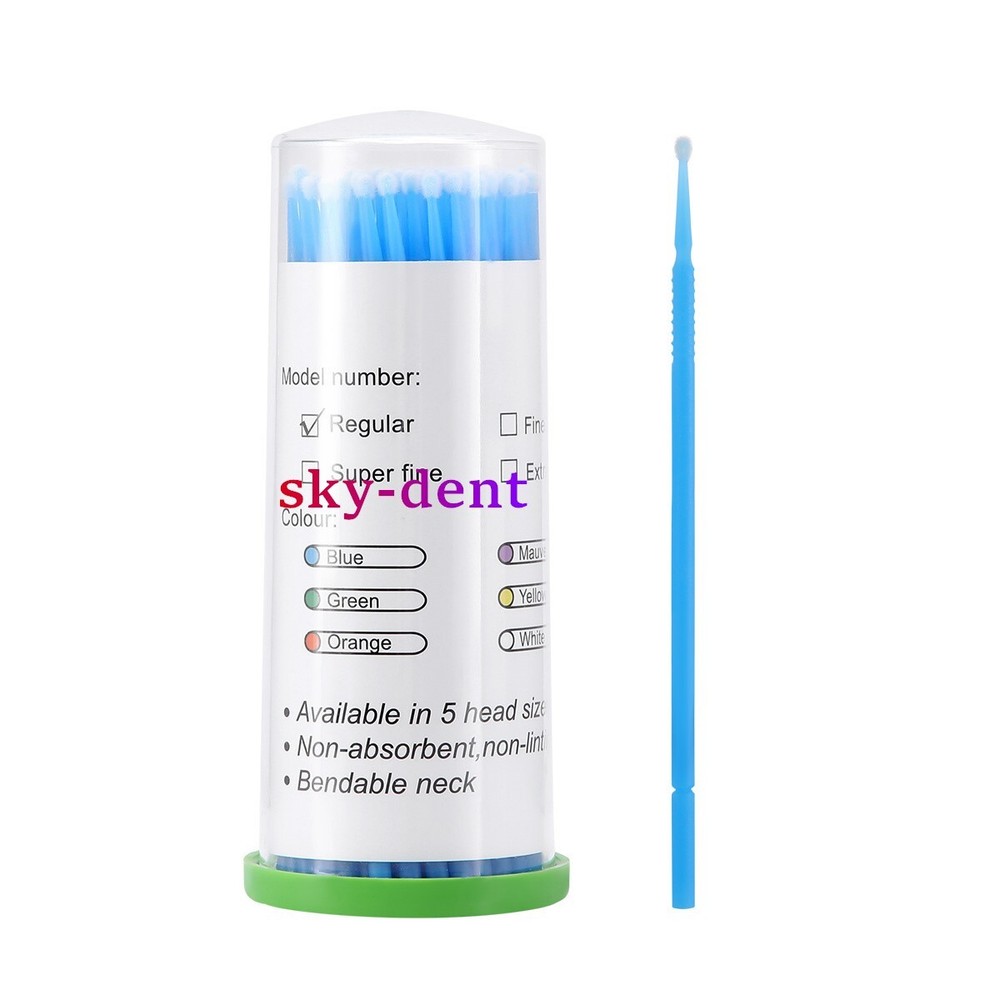 100pcs 5Sizes Dental Microbrush Disposable Applicators Tips Micro Brush Cleaning