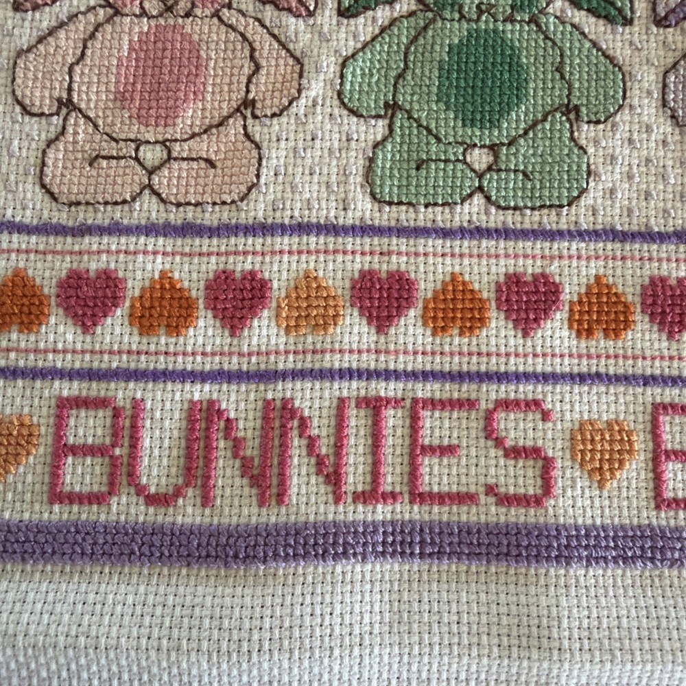 Bunnies & Carrots Sampler 17.5” X 13” Completed