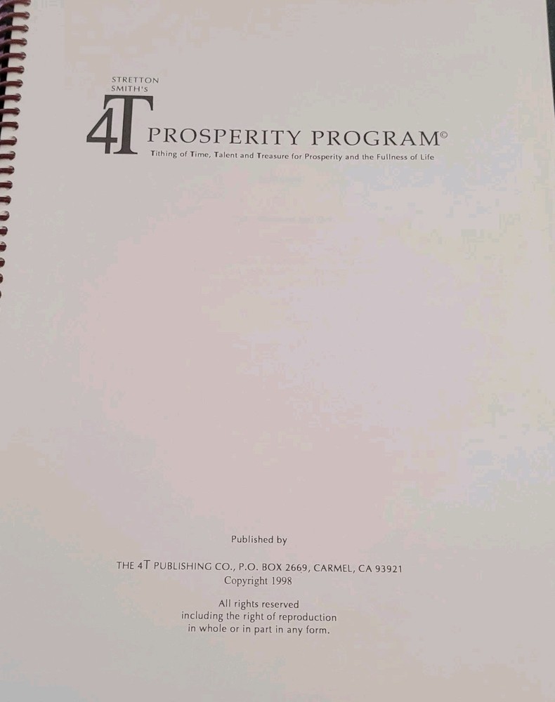 4T Prosperity Program Stretton Smith 1998 Final Edition Self Help Audio Tapes