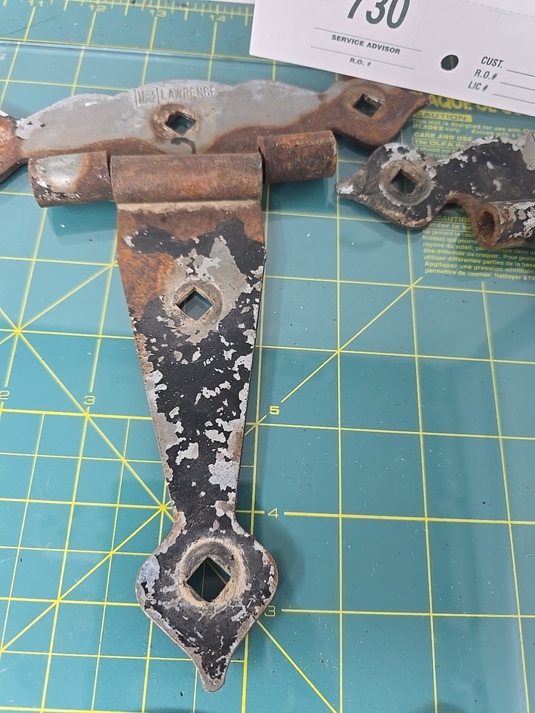 4 Vintage Lawrence Arrowhead Strap Hinges Barn Gate Shed Door Hardware