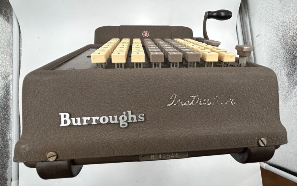 BURROUGHS 'Instructor' adding machine NEEDS REPAIR