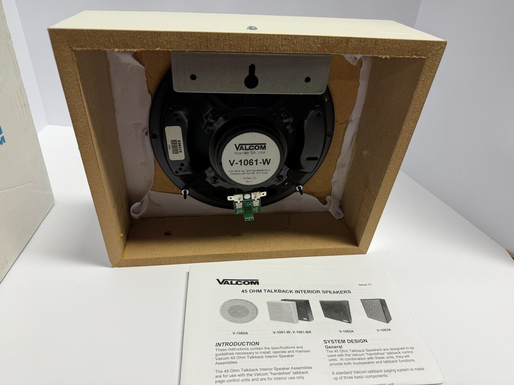 Valcom V-1061-W Talkback Wall Speaker - White