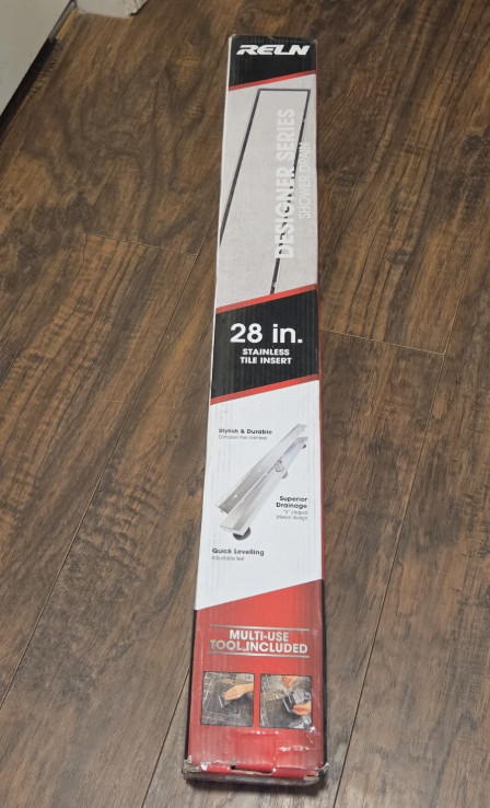 RELN Linear Shower Drain 28" Stainless Tile Insert