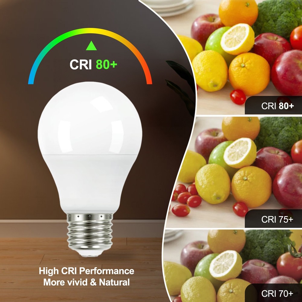 12 Pack A19 LED Light Bulbs 9W Equivalent 60W No-Dimmable Daylight 5000K E26