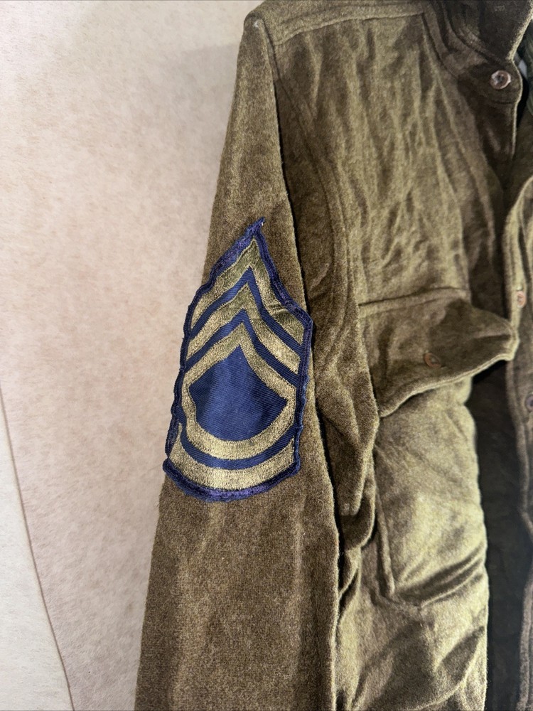 WWII US Army Wool Shirt With Patches