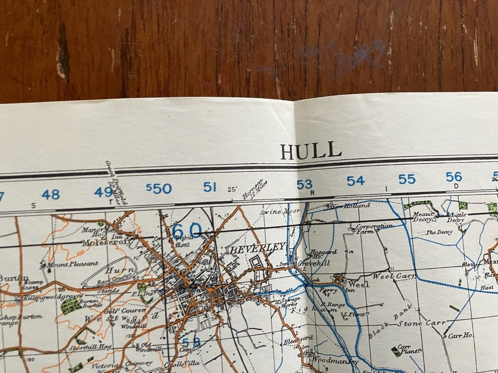 Original WW2 British Army GSGS Map - Hull