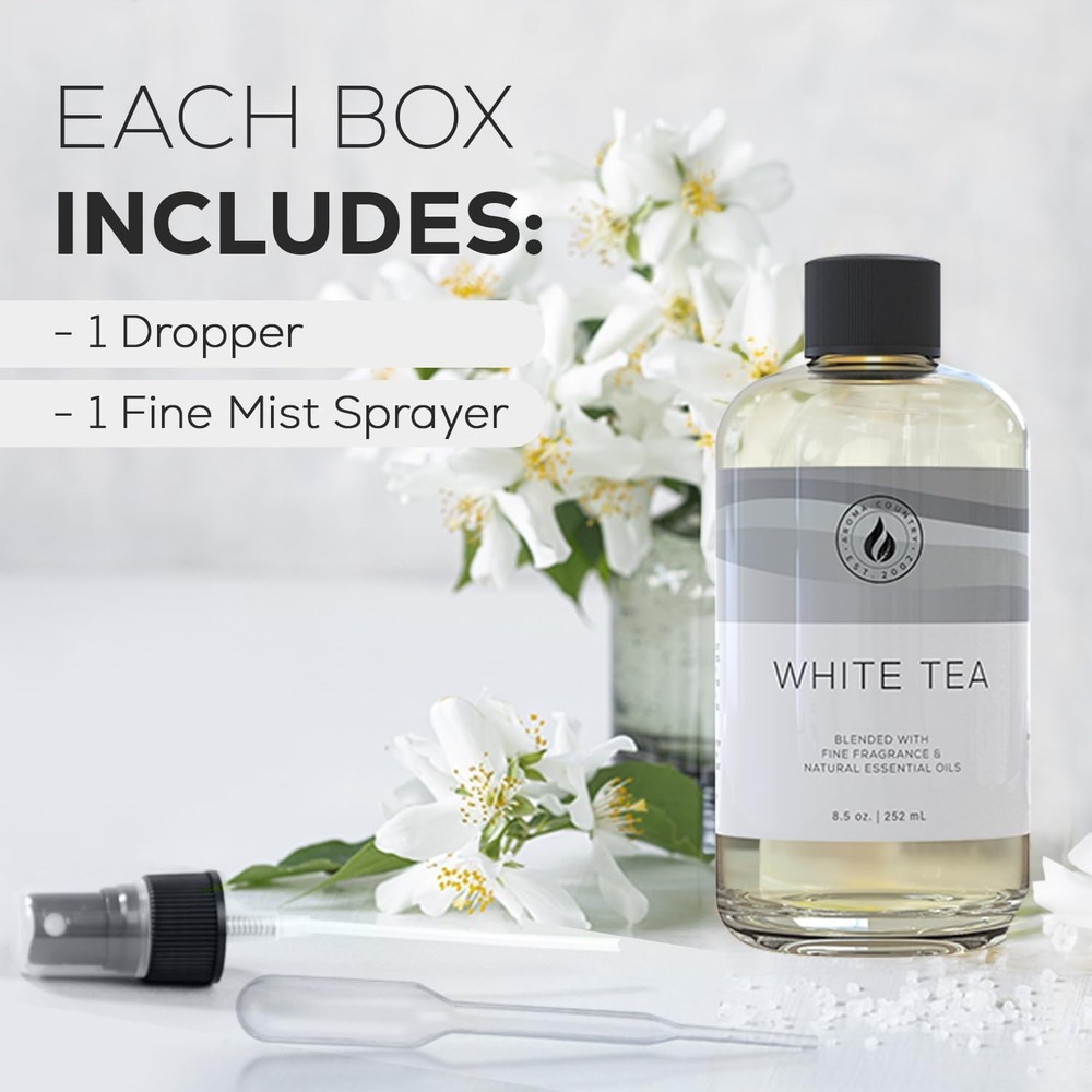 Aroma Country White Tea Diffuser Oil - Luxury Essential Oils for Diffuser Ref...