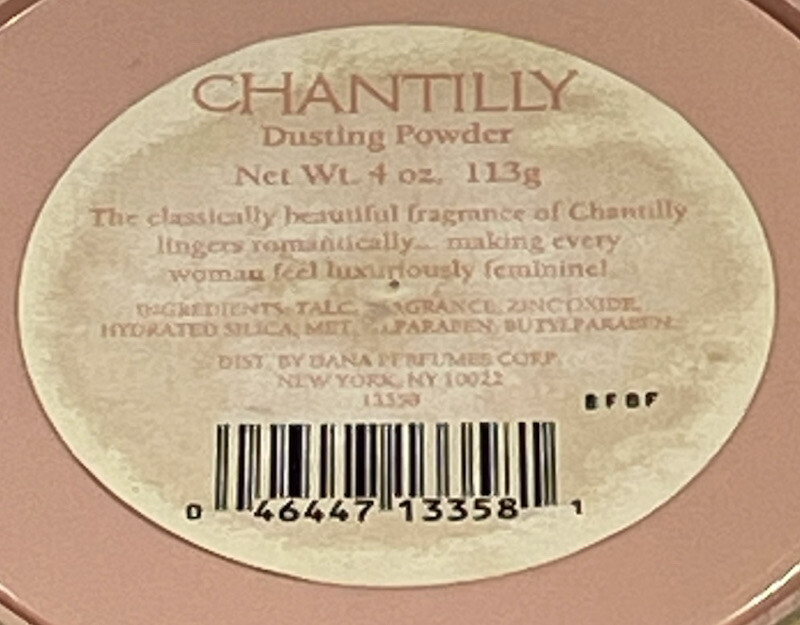 Chantilly Dusting Powder Container 5oz Plastic Vtg Logo Retro Mom No Puff EMPTY