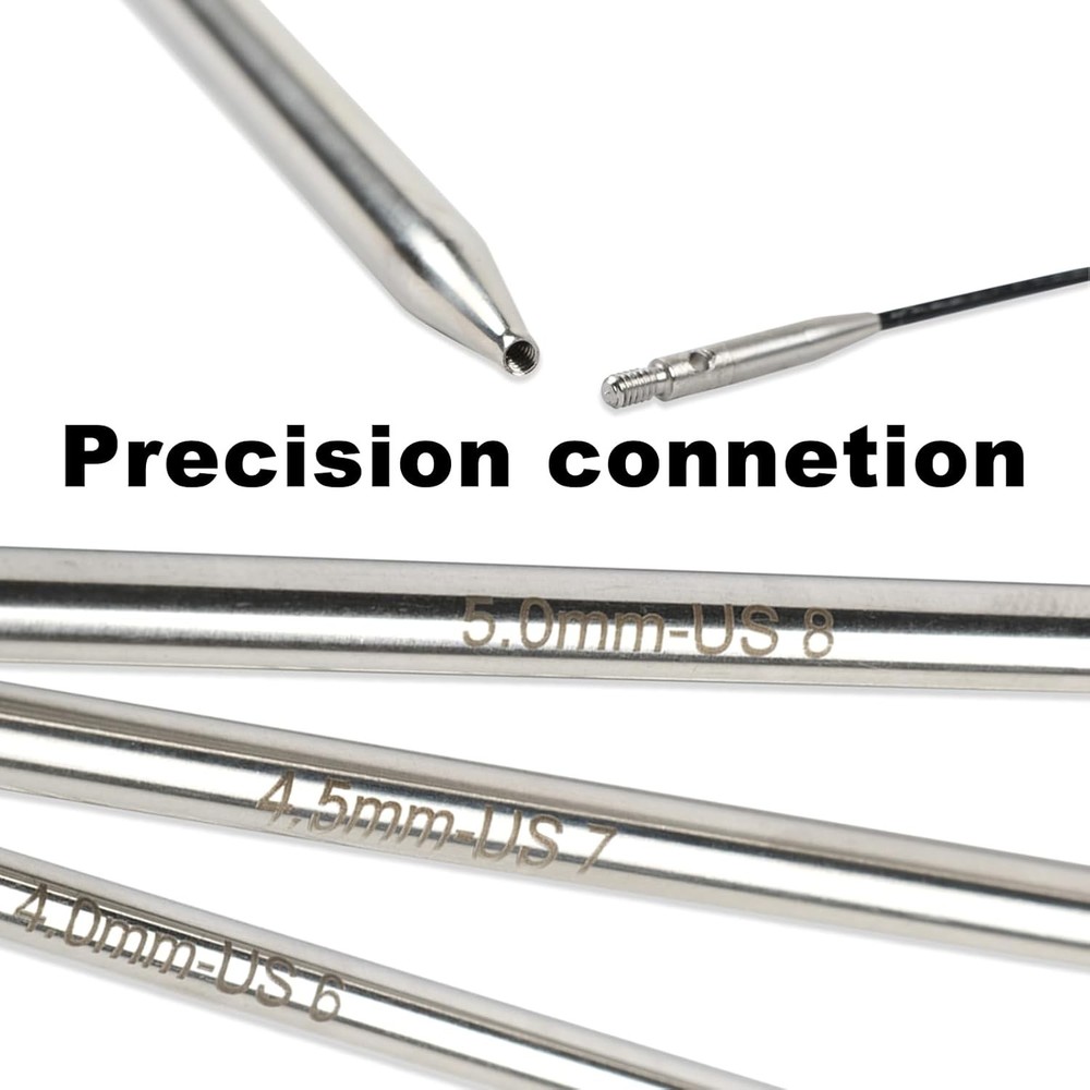 Svartur Lace Interchangeable Circular Knitting Needles, 5" Stainless Steel Inter
