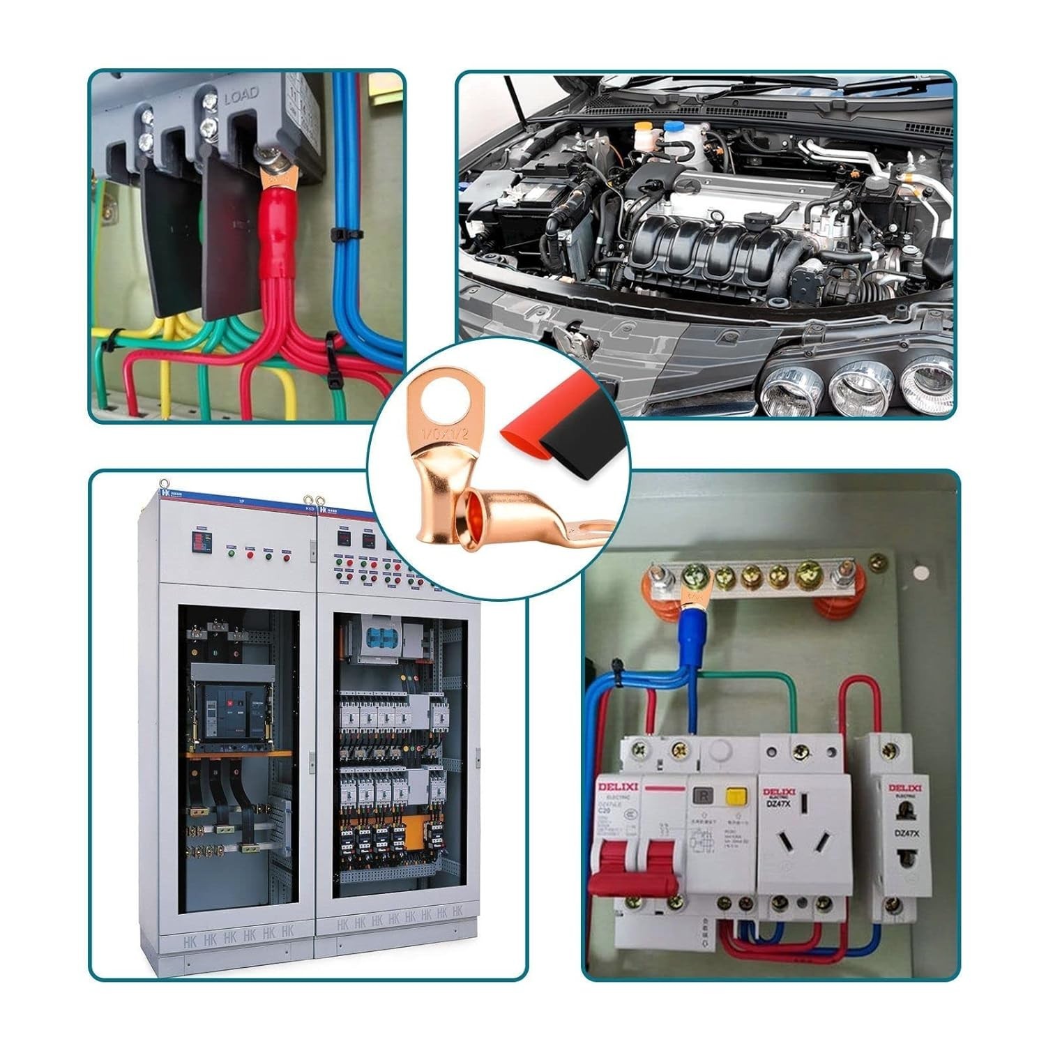 Battery Cable Lugs Copper Heat Shrink 10Pcs 6Gauge 5/16in Power Use