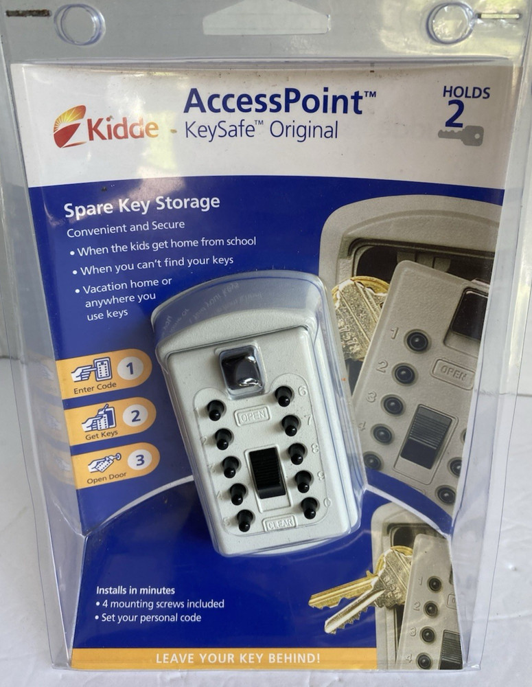 Kidde AccessPoint Push Button Wall Mounted Key Storage Safe Keysafe 001004 NEW