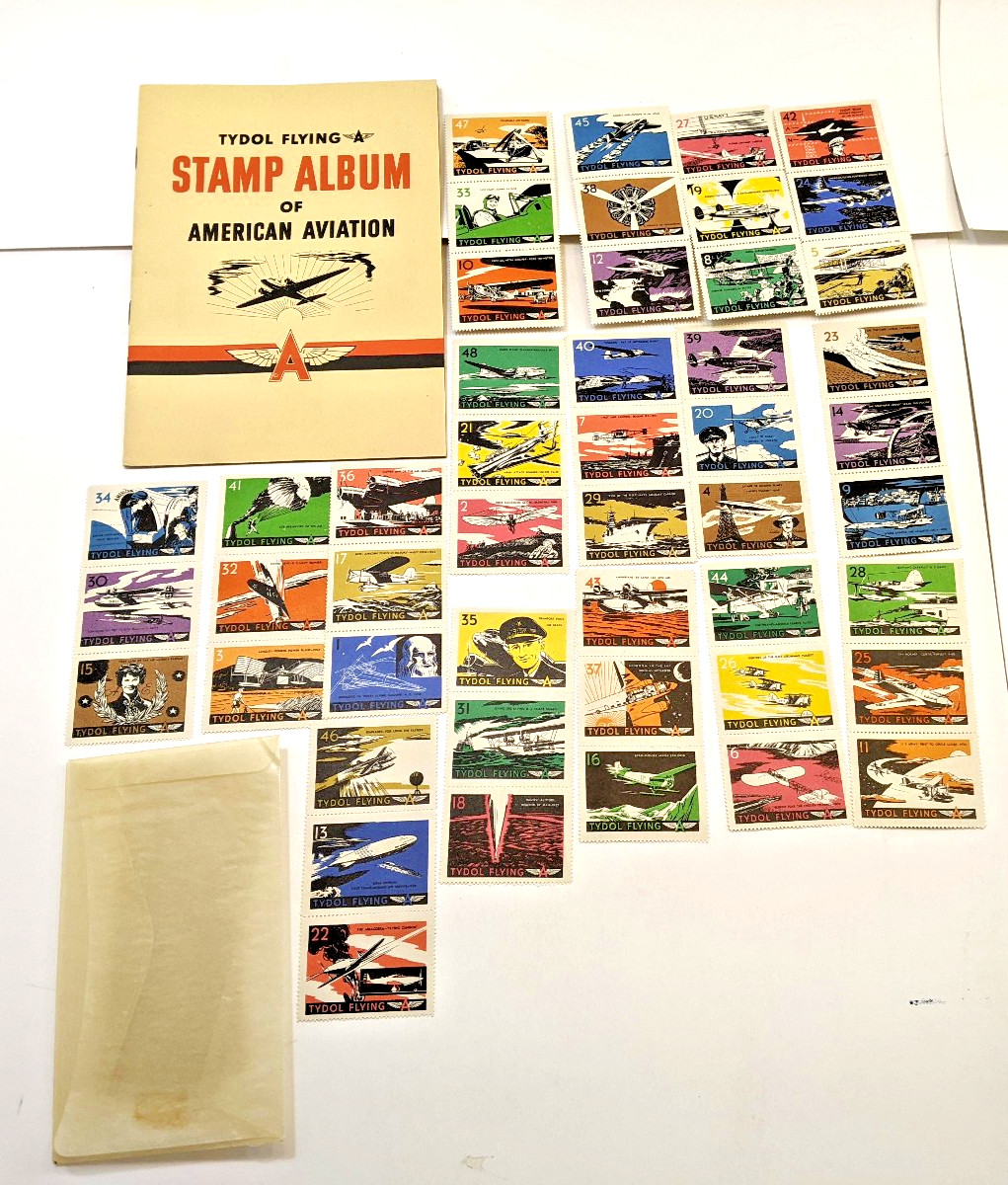 TYDOL Flying A Stamp Album of American Aviation 1940 Fuel Oil Company UNUSED A+