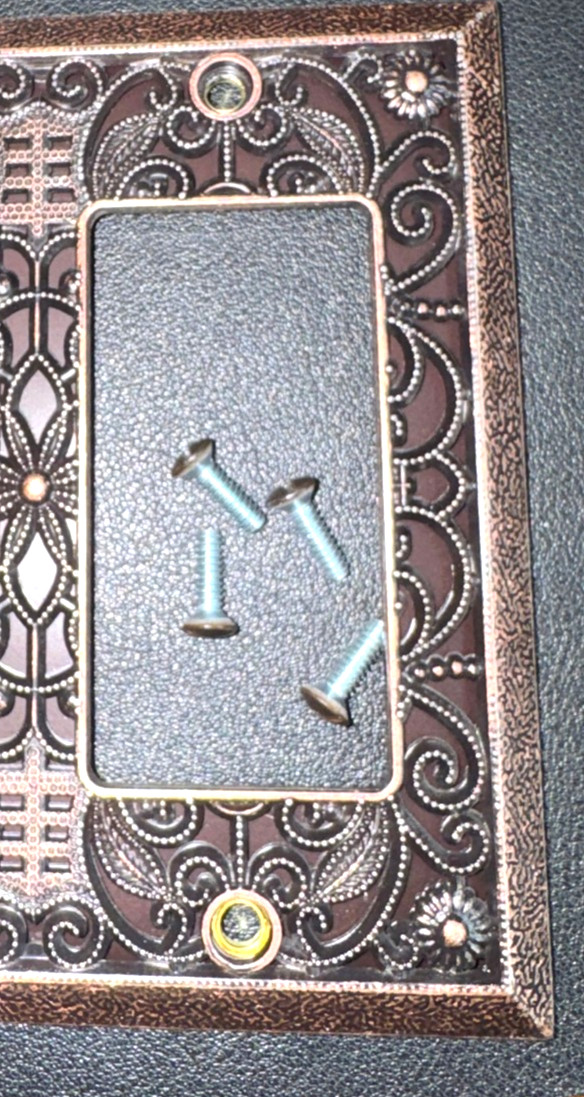 2: ANTIQUE Bronze Filigree Metal Outlet Light Switch Plate Cover Wall Rocker