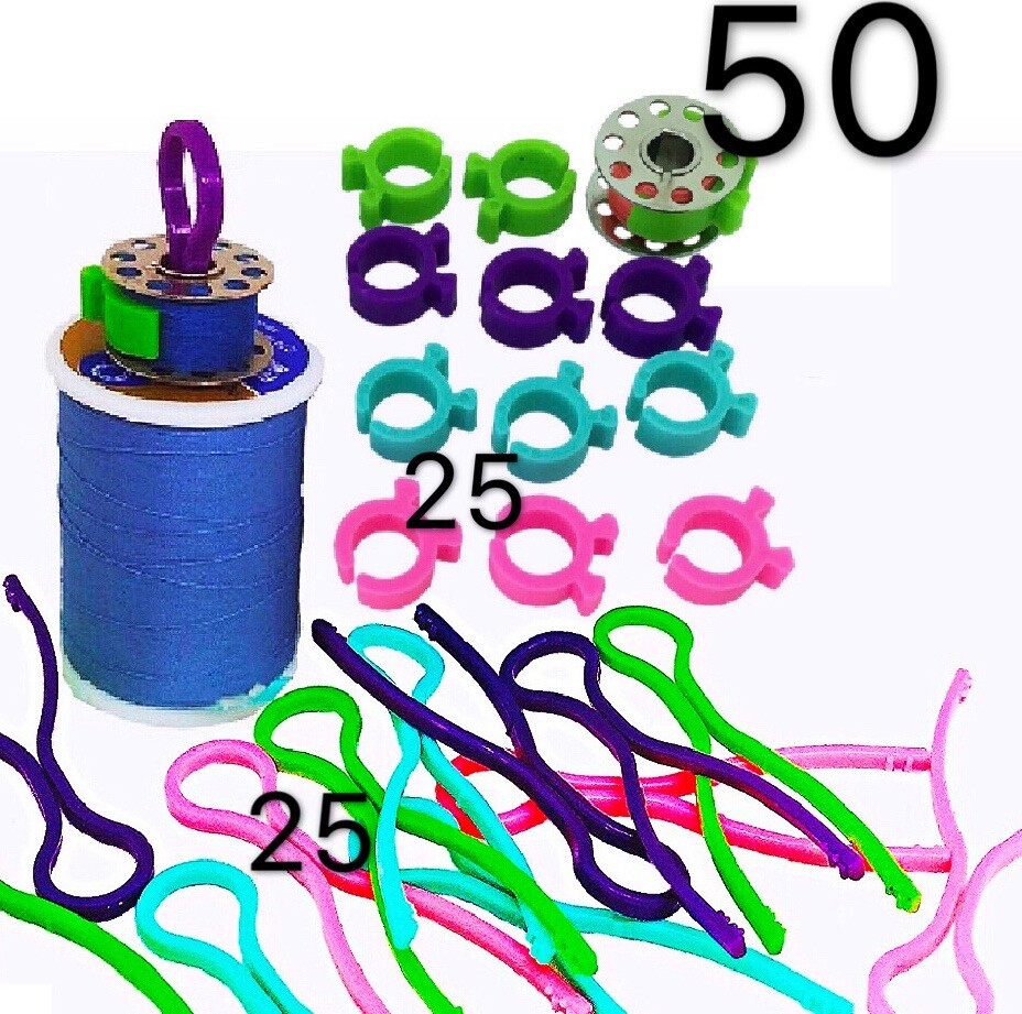 Bobbin Buddies 50pcs Thread Organizer Matching Thread Spools Together 25+25