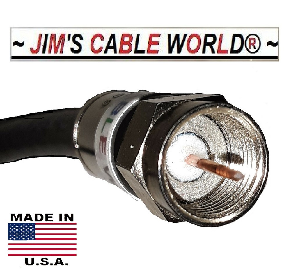 1' Ft JIMS CABLE WORLD Coaxial Cable Plus 2 Way Commscope Digital Cable Splitter
