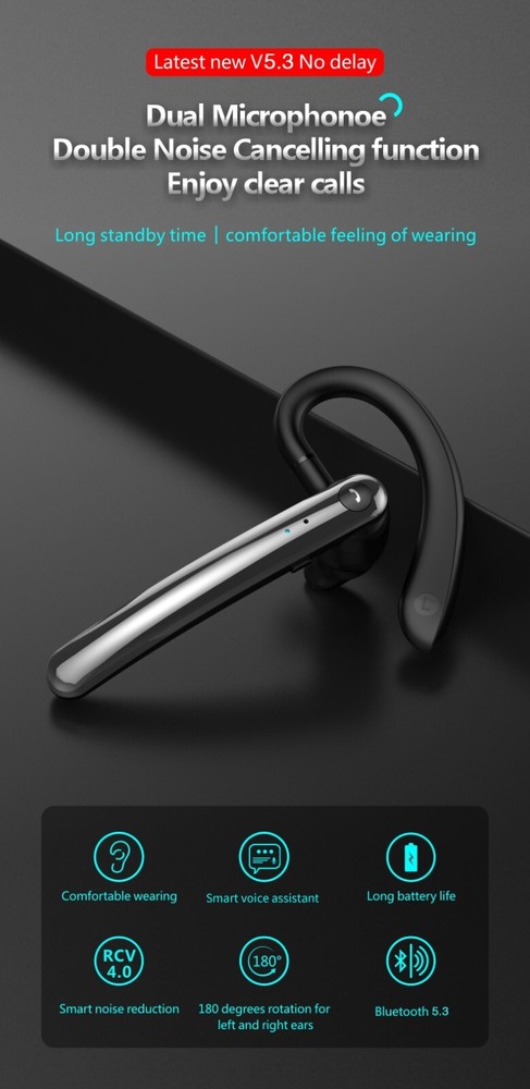 F990 V5.0 Bluetooth Earpiece Built-in Dual Mic Noise Cancelling