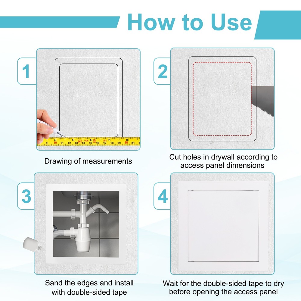 13"x13" Drywall Access Panel Wall Hole Cover Access Doors with Click Lock, White