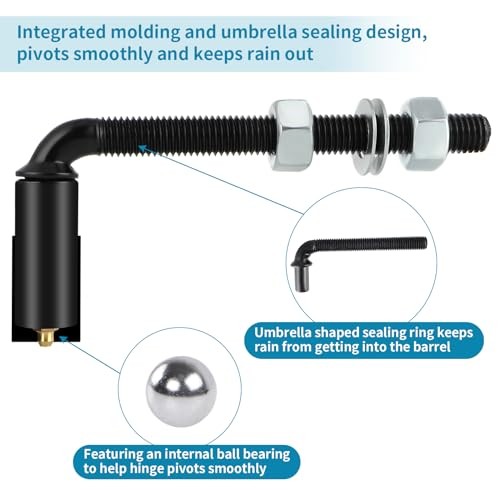 5/8" J-Bolt Hinge, Heavy Duty Gate Hinge, Adjustable Barrel Hinge, Total Load