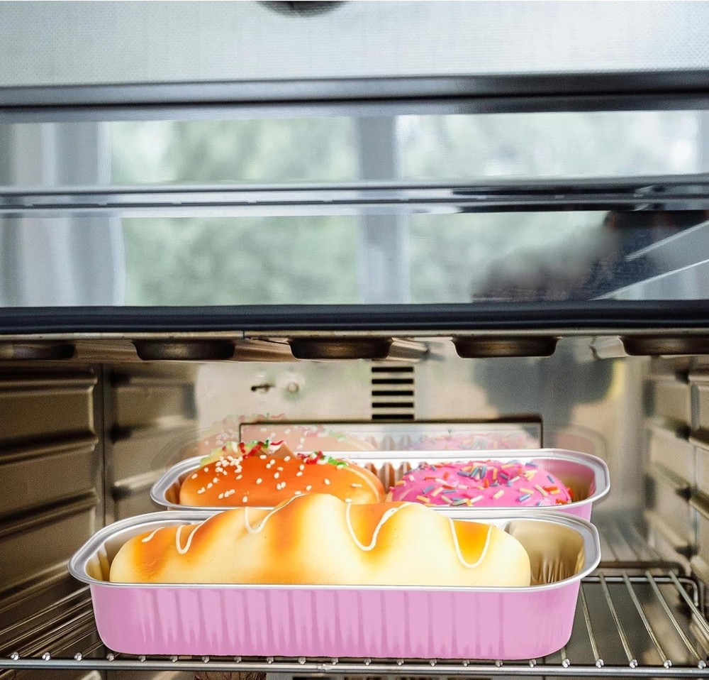 20PCS Rectangle Mini Loaf Pans With Lids Mini Cake Pans Disposable Baking Cups