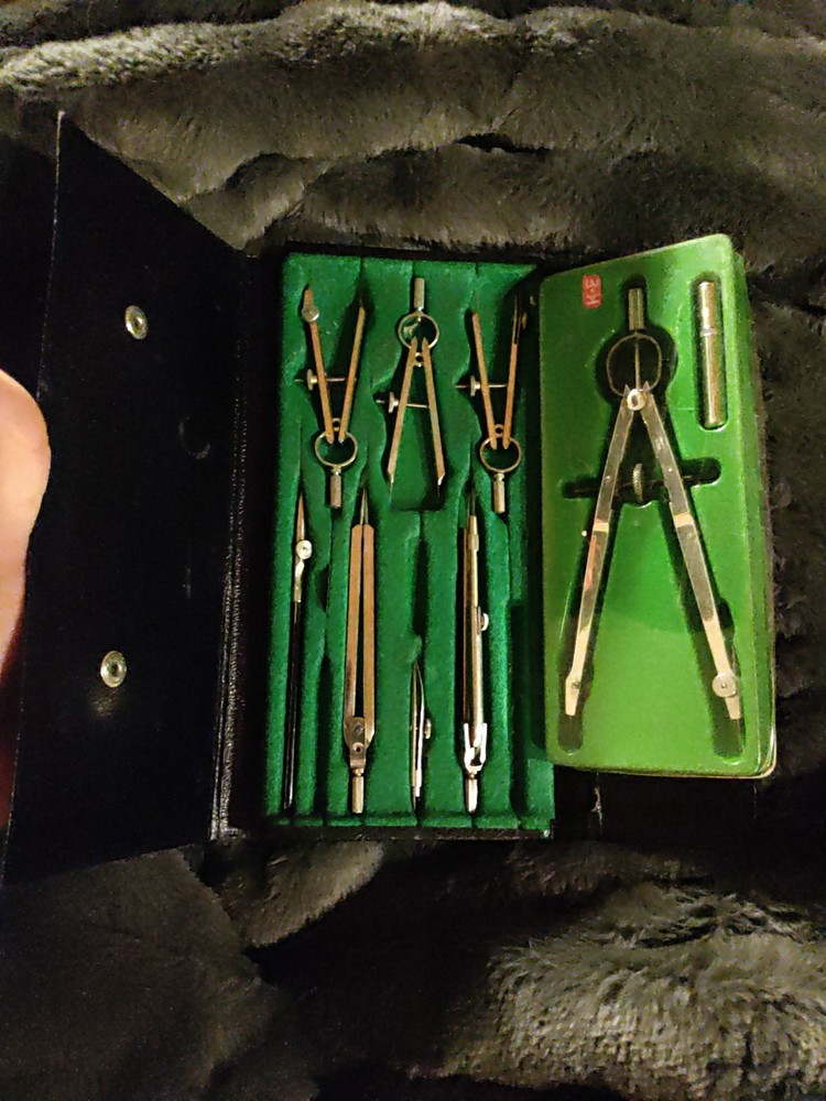 🔥K & E 6.5" Arrow Ringhead Bow Pencil No. N1069A & German 601 Drafting Tool Set