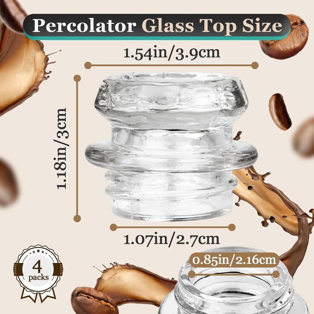 4Pcs Coffee Percolator Glass Top Replacement - Top...