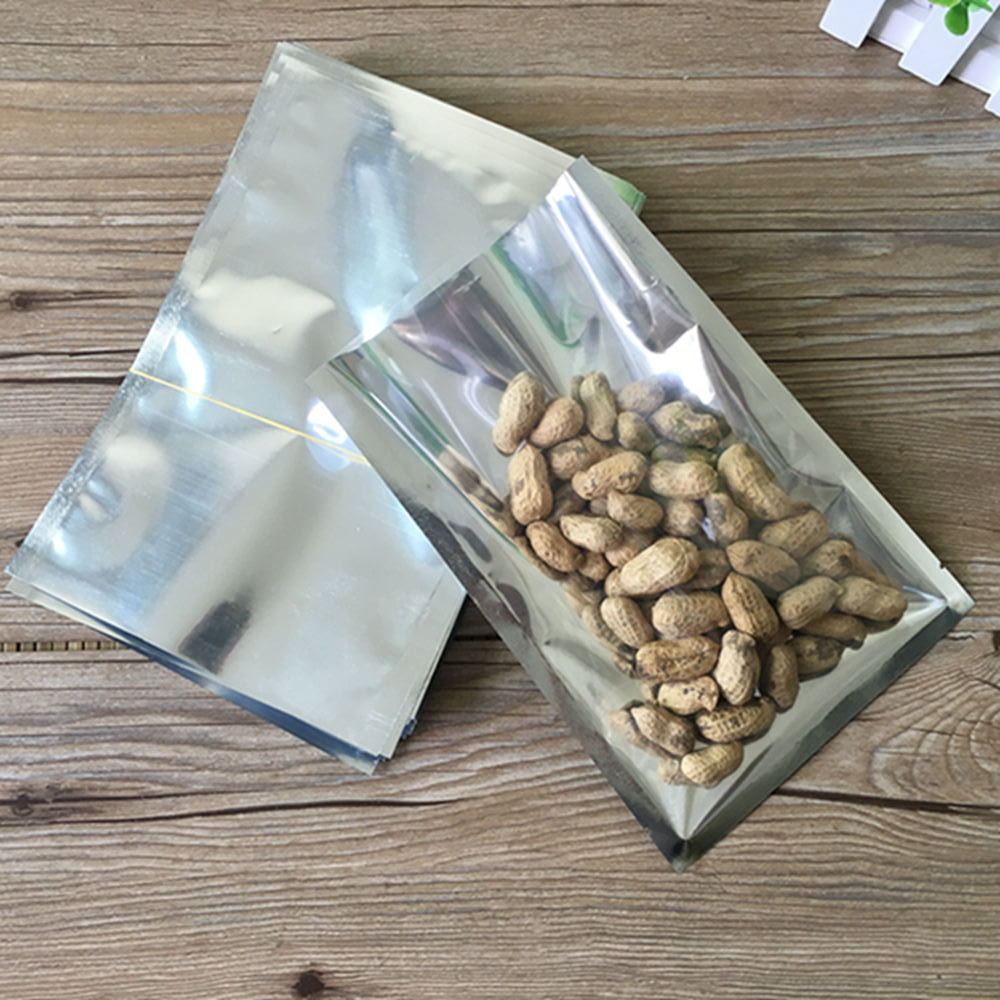 Clear Silver Heat Seal Aluminum Packaging Foil Bags Food Storage Vacuum Pouches