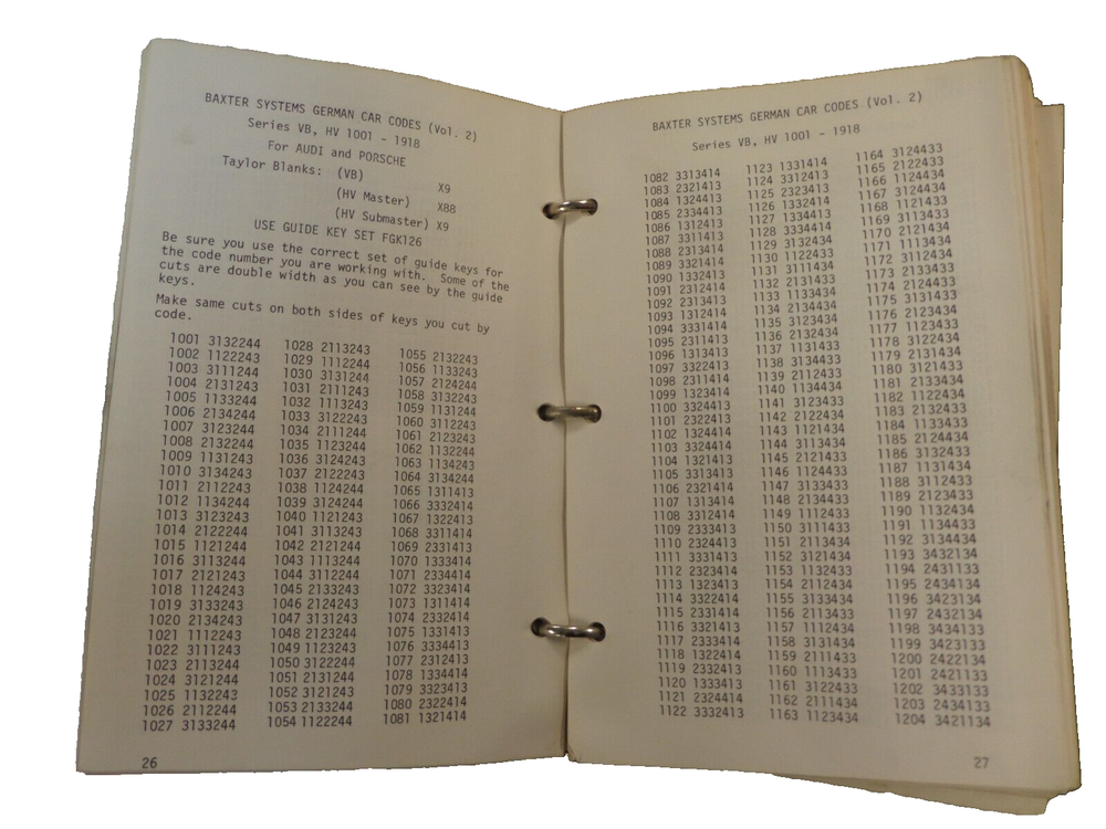 BAXTER GERMAN AUTO CODE BOOK USED GOOD SHAPE