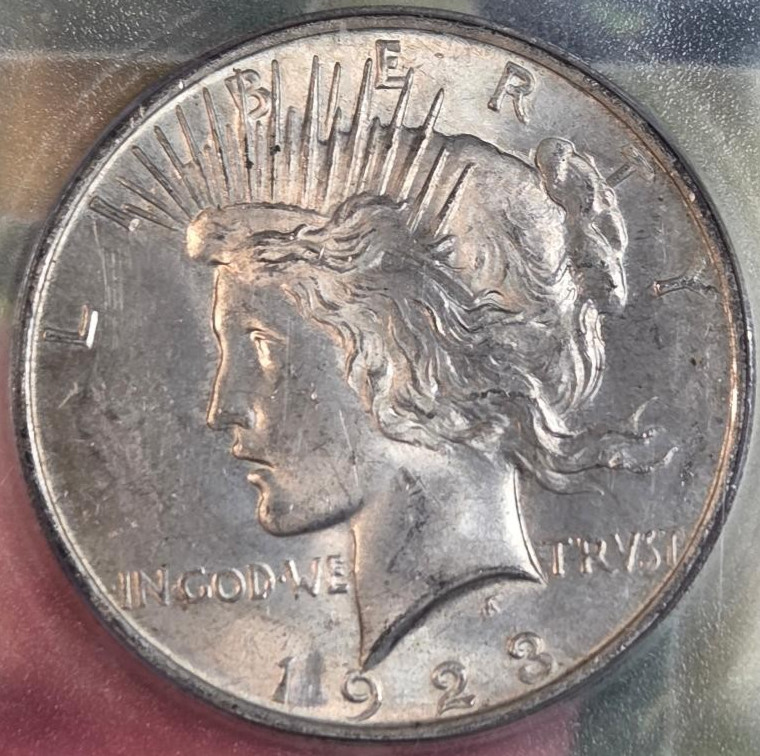 1923 U.S.  Peace Dollar..MS65 .ICG Graded ...
