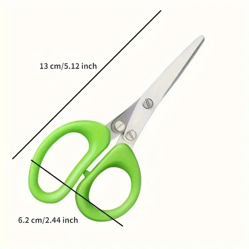 1PC Multi - Layer Kitchen Scissors, Stainless Steel, Quick Scallion/Herb Chop