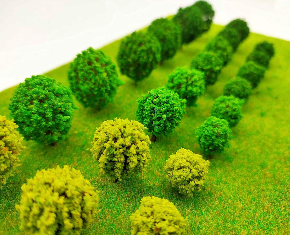 24Pcs Mini Model Trees Mixed Bush Trees Vegetation Groups Shrubs for Model Tr...