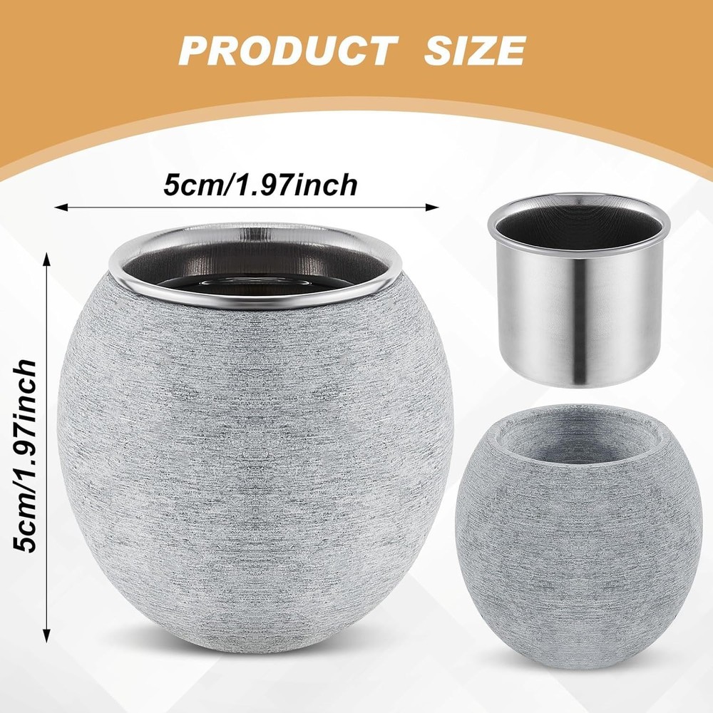 Luxury 2 Pc Granite Sauna Aromatherapy Cups with Stainless Steel Diffusers