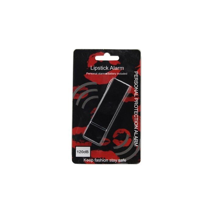 Lipstick Personal Security Safety Panic Siren Alarm Black