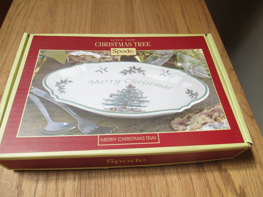 Spode Merry Christmas tree themed serving tray