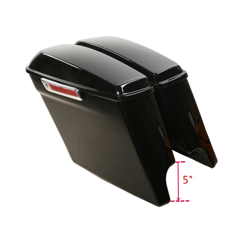 5" Stretched Hard Saddlebags & Conversion Bracket Fit For Harley Softail 86-2017