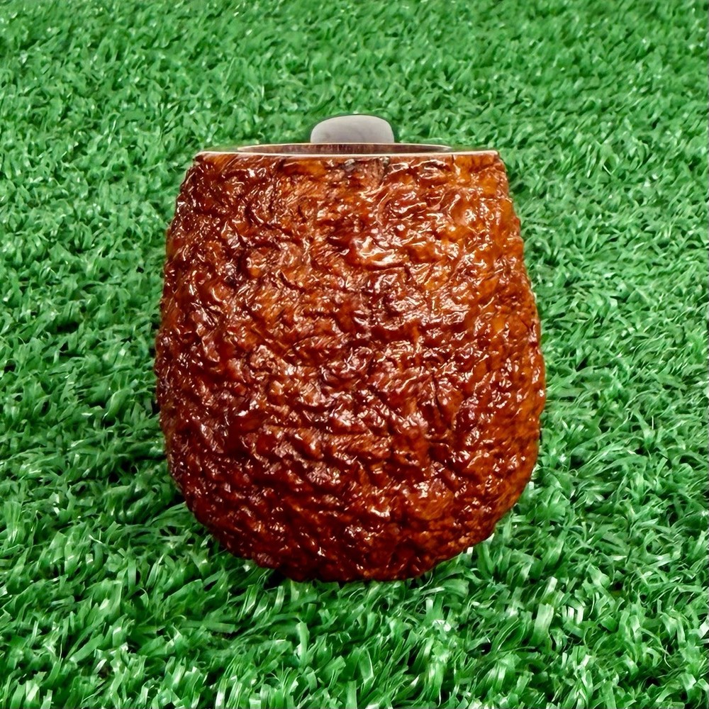 RARE DAVID JONES BENT APPLE c2000’S MINT, AWESOME RUSTICATION ARTISAN PIPE